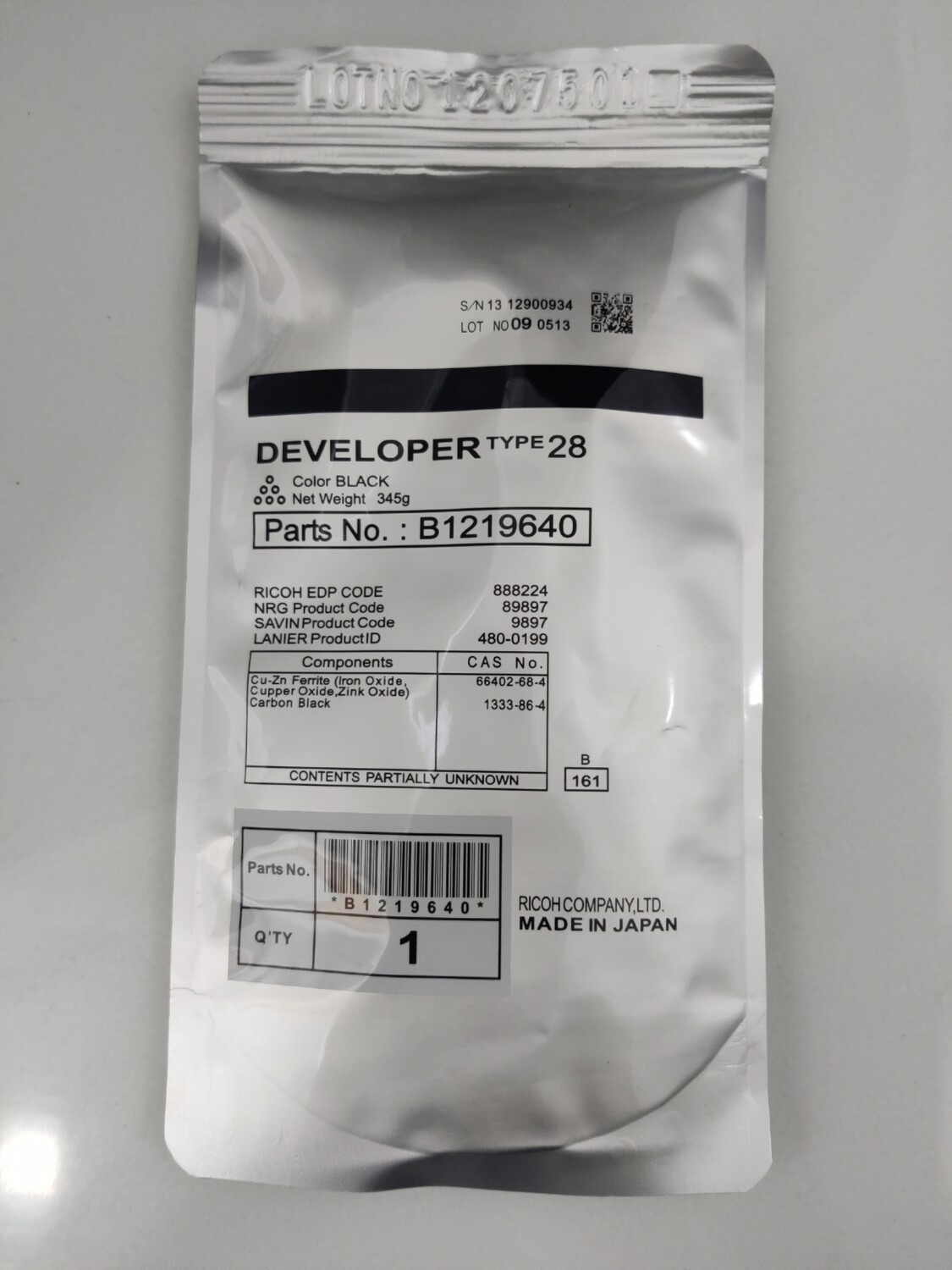 Ricoh Type 28 Black Developer Ricoh Type 28 Black Developer