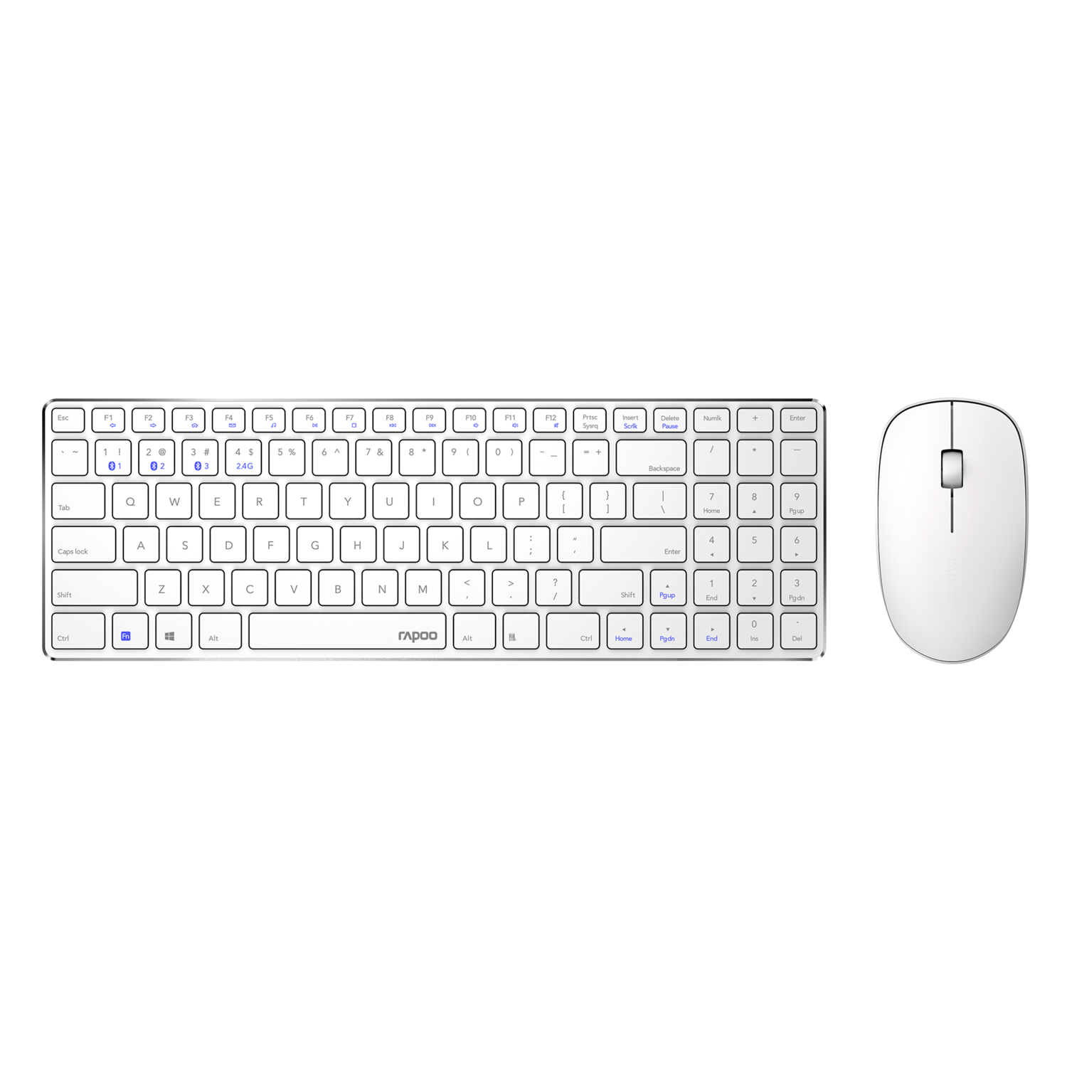 Rapoo 9300M Bluetooth Wireless Keyboard Mouse, White