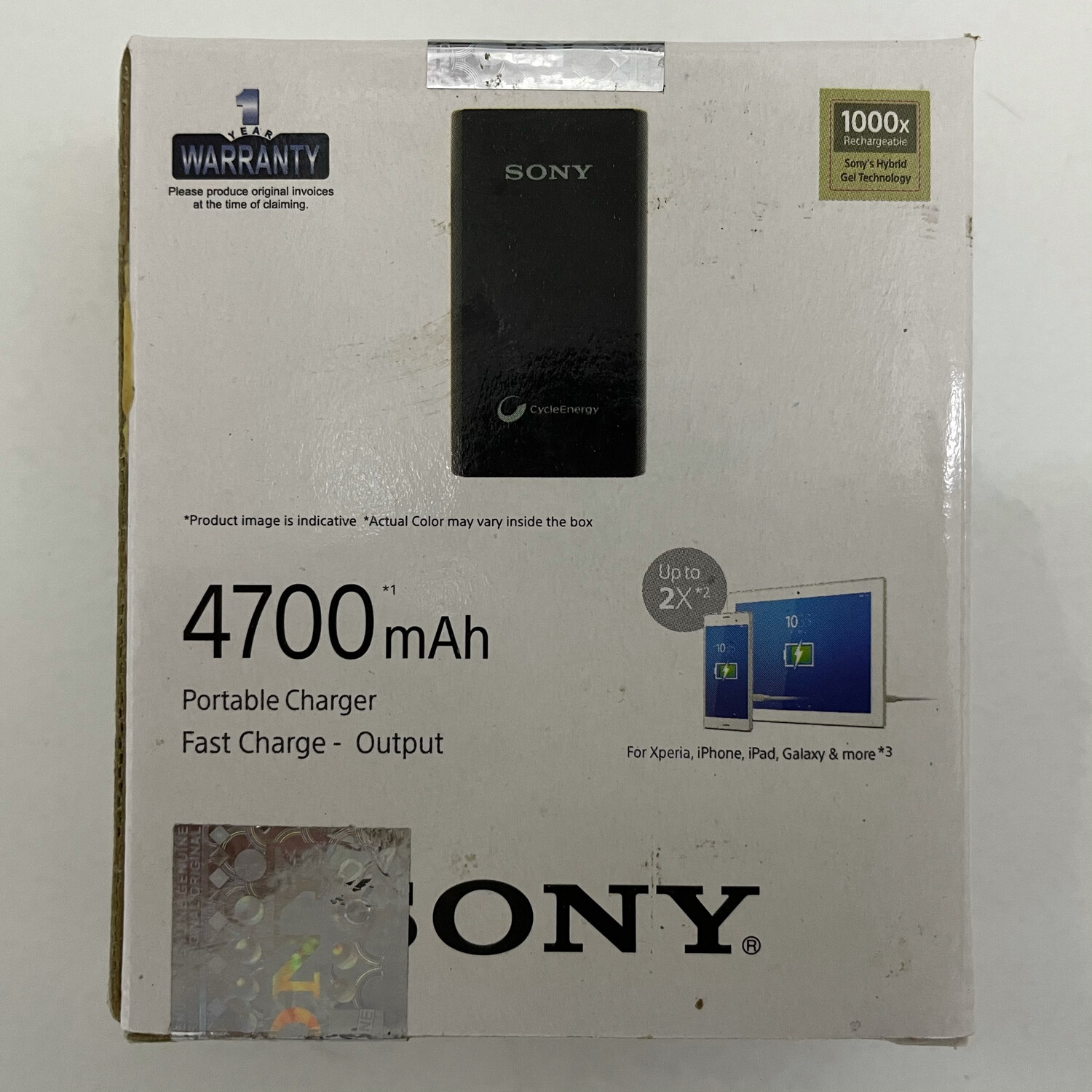 Sony 4700 mAh Li-Polymer Power Bank, Black