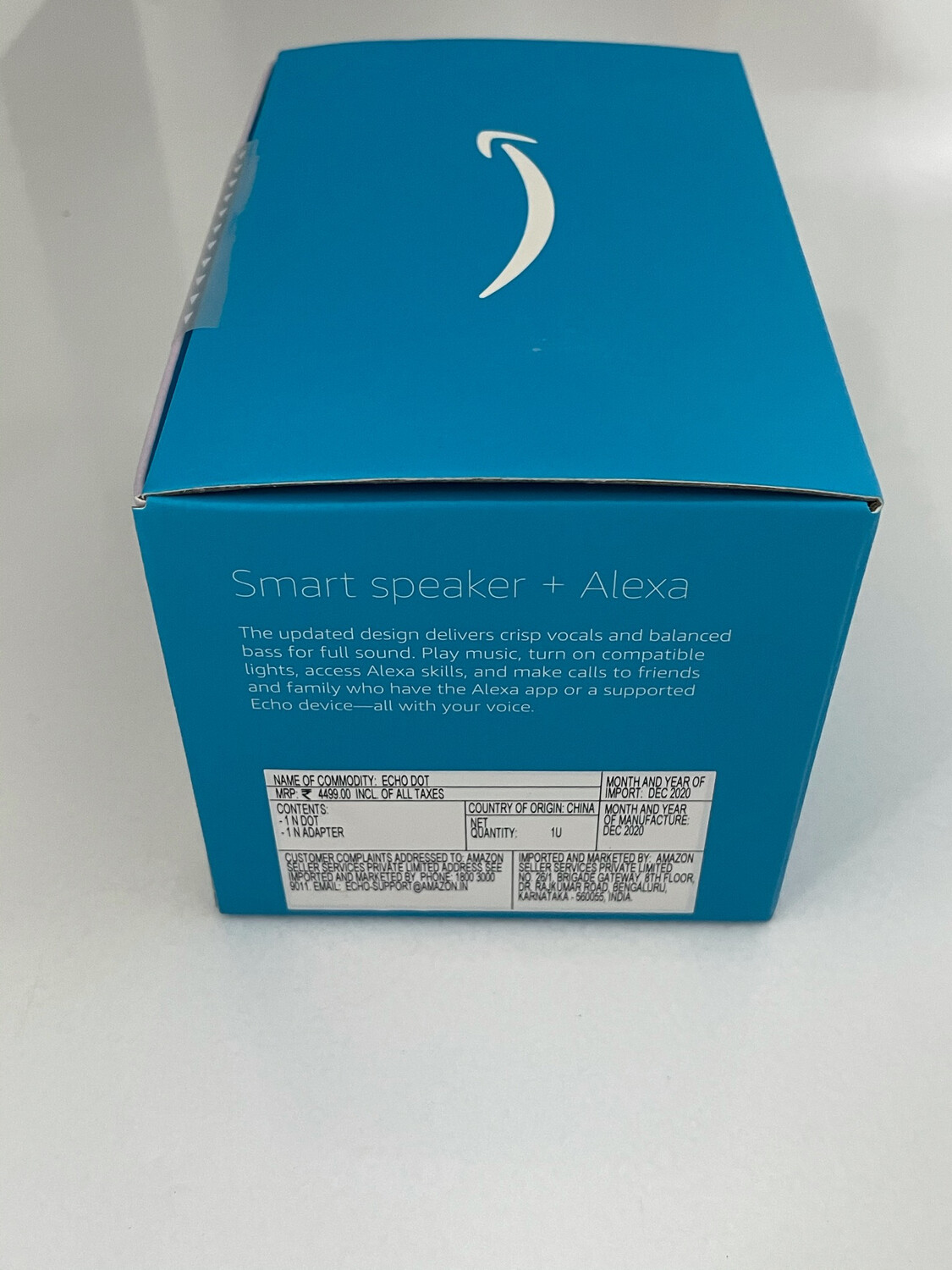 Amazon Echo Dot 4th Gen, Alexa Smart Speaker, White Amazon Echo Dot 4th Gen, Alexa Smart Speaker, White