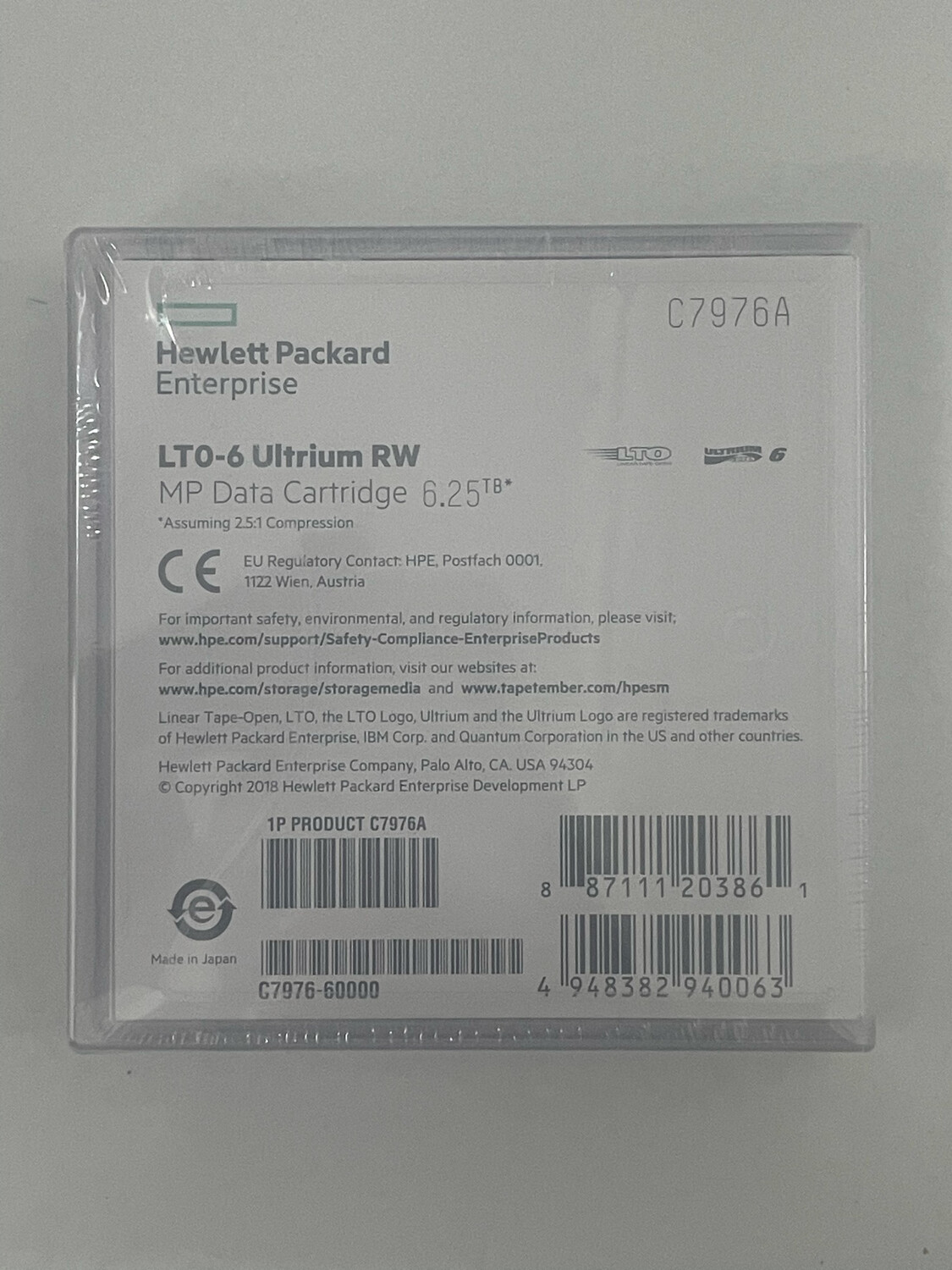 HP LTO 6 Tape Data Cartridge, 6.25tb HP LTO 6 Tape Data Cartridge, 6.25tb