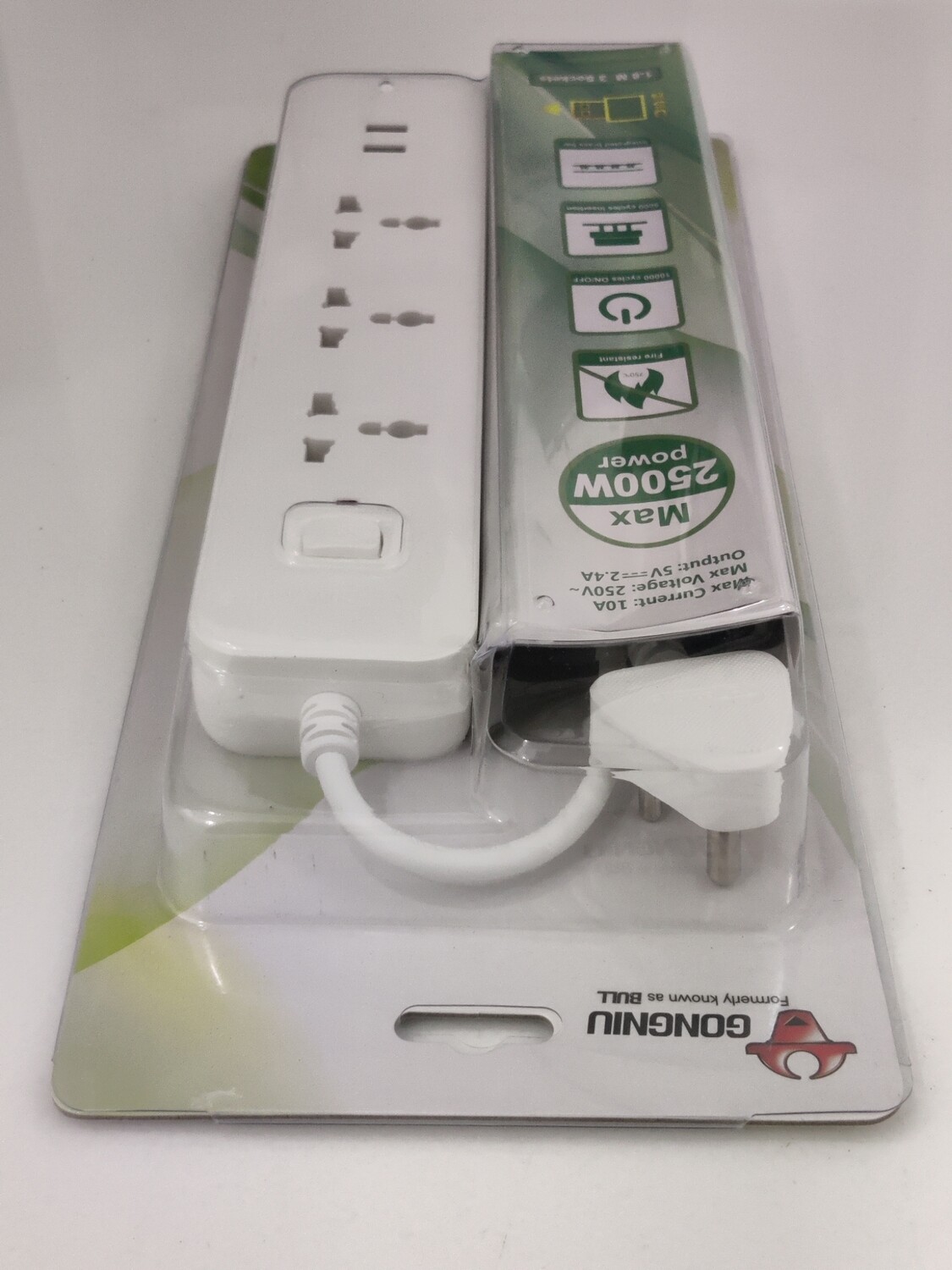 Bull 3 Socket, 1 Swiches, 2 Usb, 1.8mtr Extension Board Bull 3 Socket, 1 Swiches, 2 Usb, 1.8mtr Extension Board