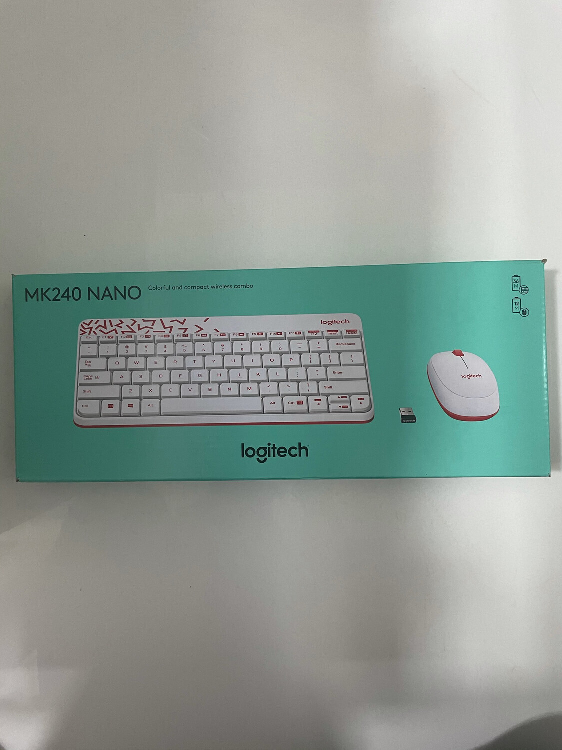Logitech MK240 Wireless Keyboard Mouse, White Logitech MK240 Wireless Keyboard Mouse, White