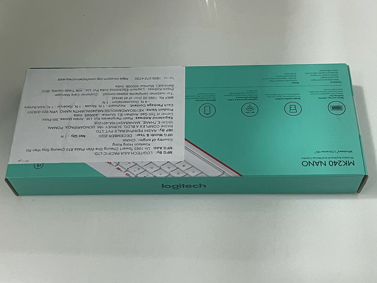 Logitech MK240 Wireless Keyboard Mouse, White Logitech MK240 Wireless Keyboard Mouse, White