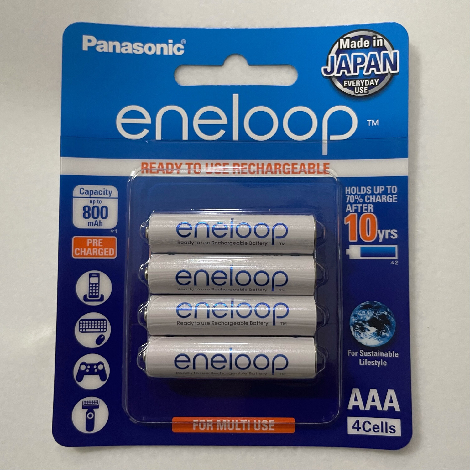 Panasonic Eneloop Lot de 4 Piles AAA Rechargeables 800 mAh pour téléphone Siemens Gigaset C385 C610H C595 C610 C300A C59H A400 C590 T-Sinus 502 A205 501i 300i 103 A404 CA3 en OSS 