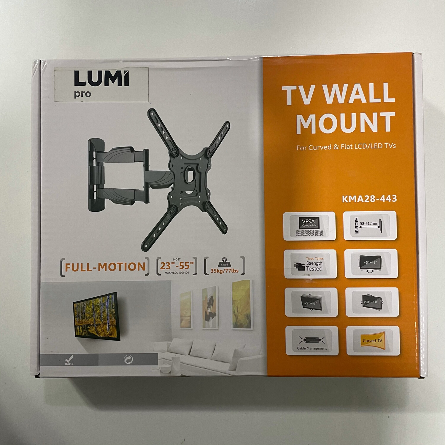 Lumi Pro Full Motion TV Wall Mount, KMA28-443, 23inch to 55inch,