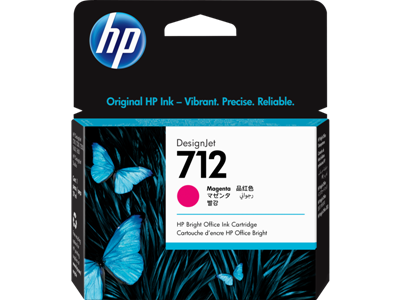 HP DesignJet 712 Magenta Ink Cartridge, 29ml (3ED68A)