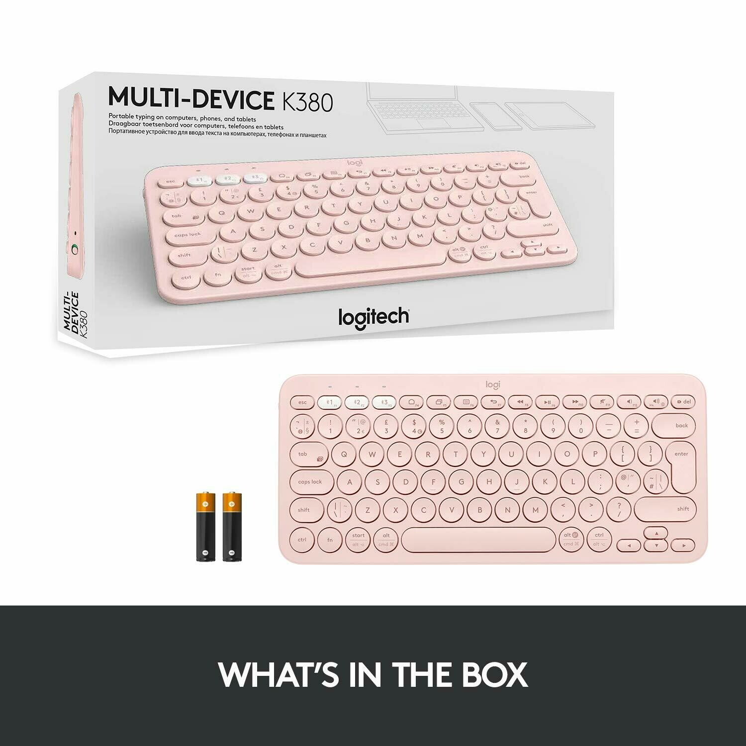 Logitech K380 Wireless Multi-Device Bluetooth Keyboard, Rose Gold – Rs ...