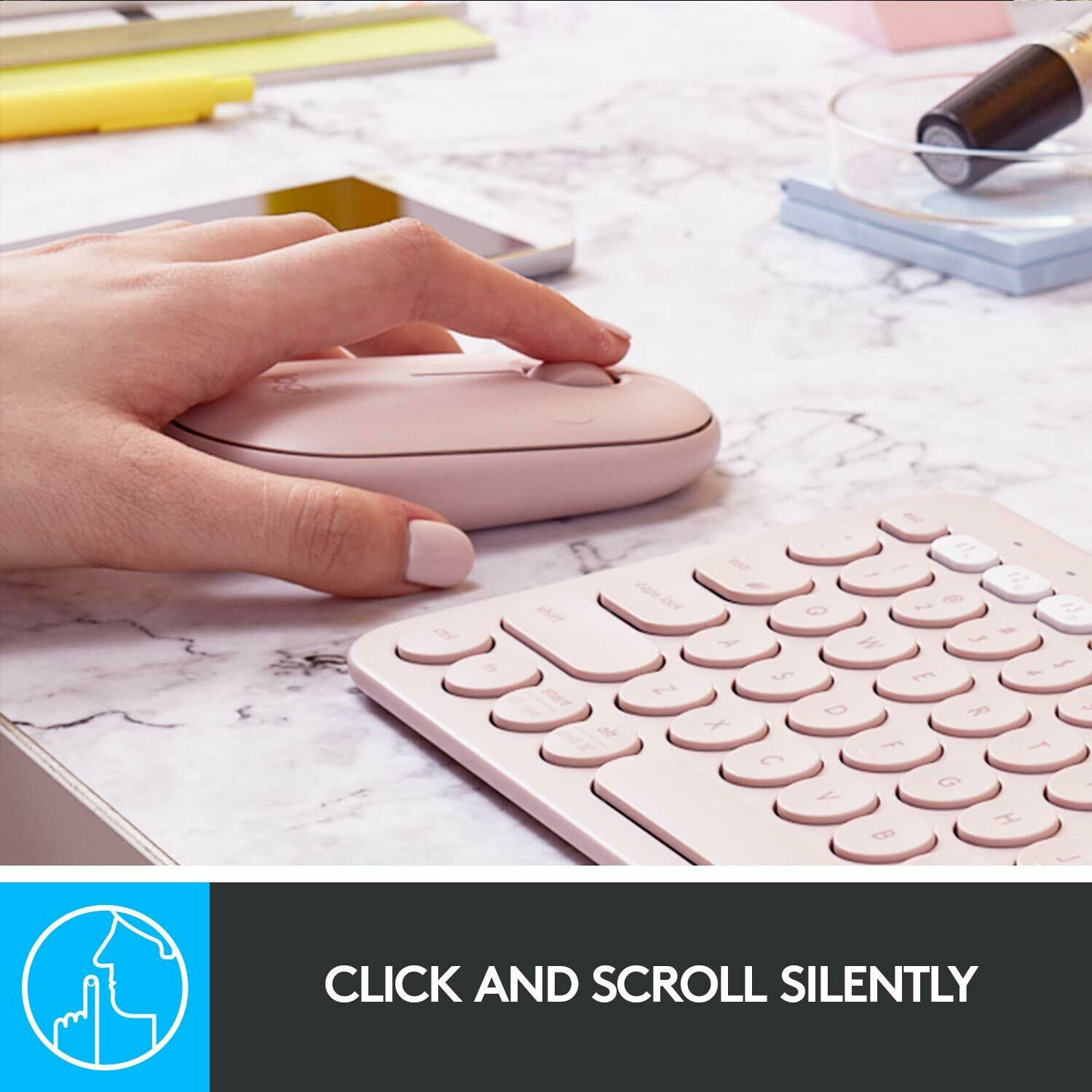 Logitech Pebble M350 Wireless Mouse , Rose