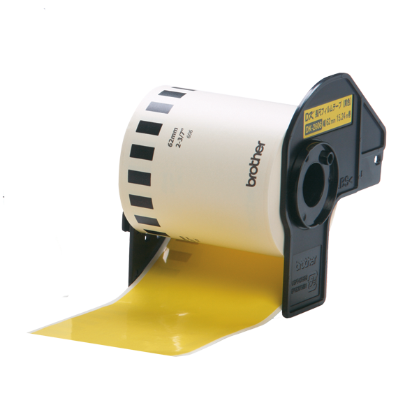 Brother DK22606 Continuous Length Film Tape, Black on Yellow Brother DK22606 Continuous Length Film Tape, Black on Yellow