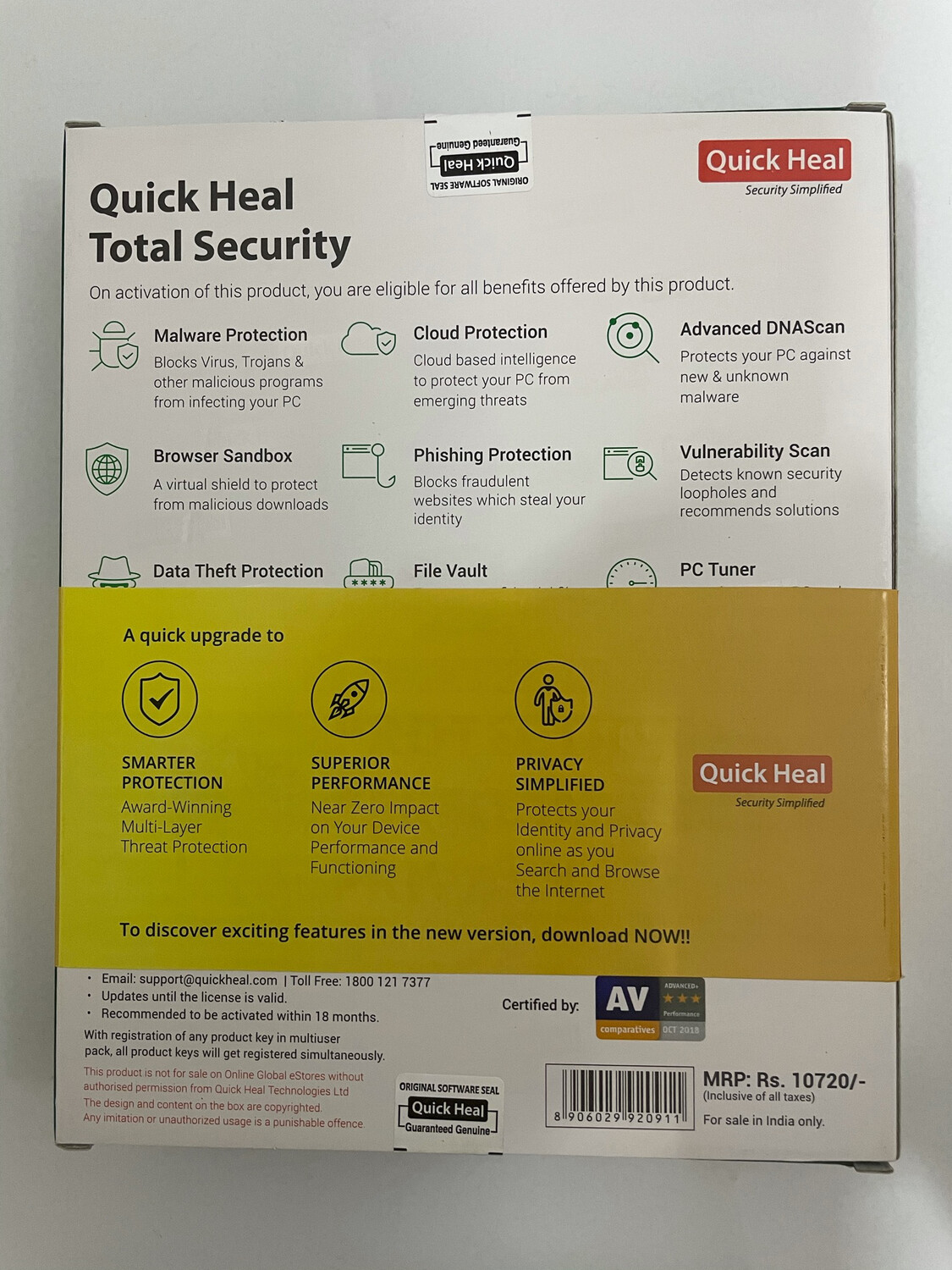 New, 5 User, 3 Year, Quick Heal Total Security