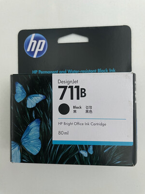 HP DesignJet 711 Black Ink Cartridge, 80ml