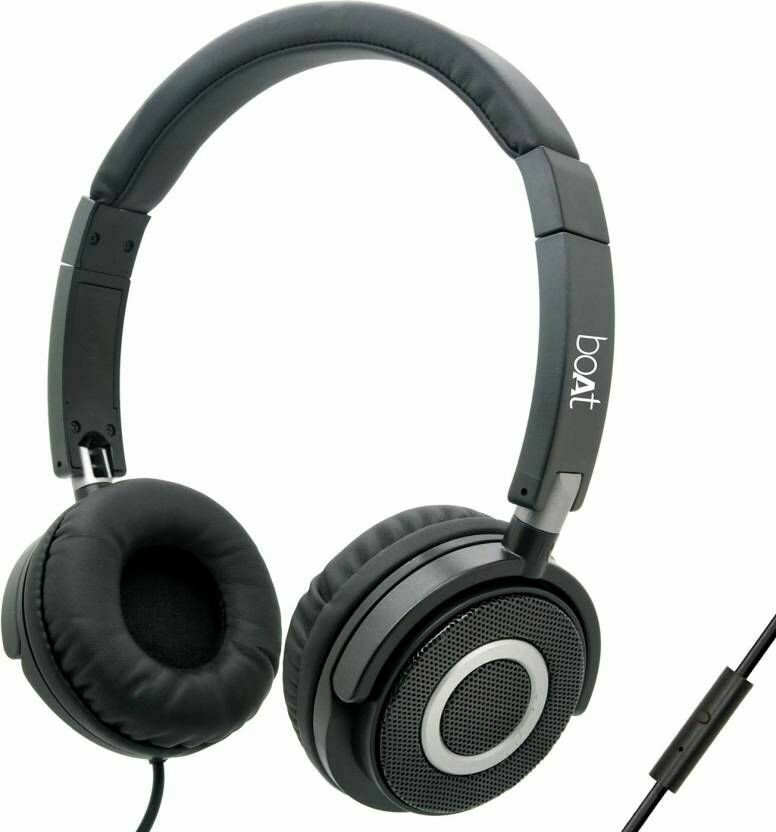 boAt bass Head 910 Wired Headset with Mic, Carbon Black