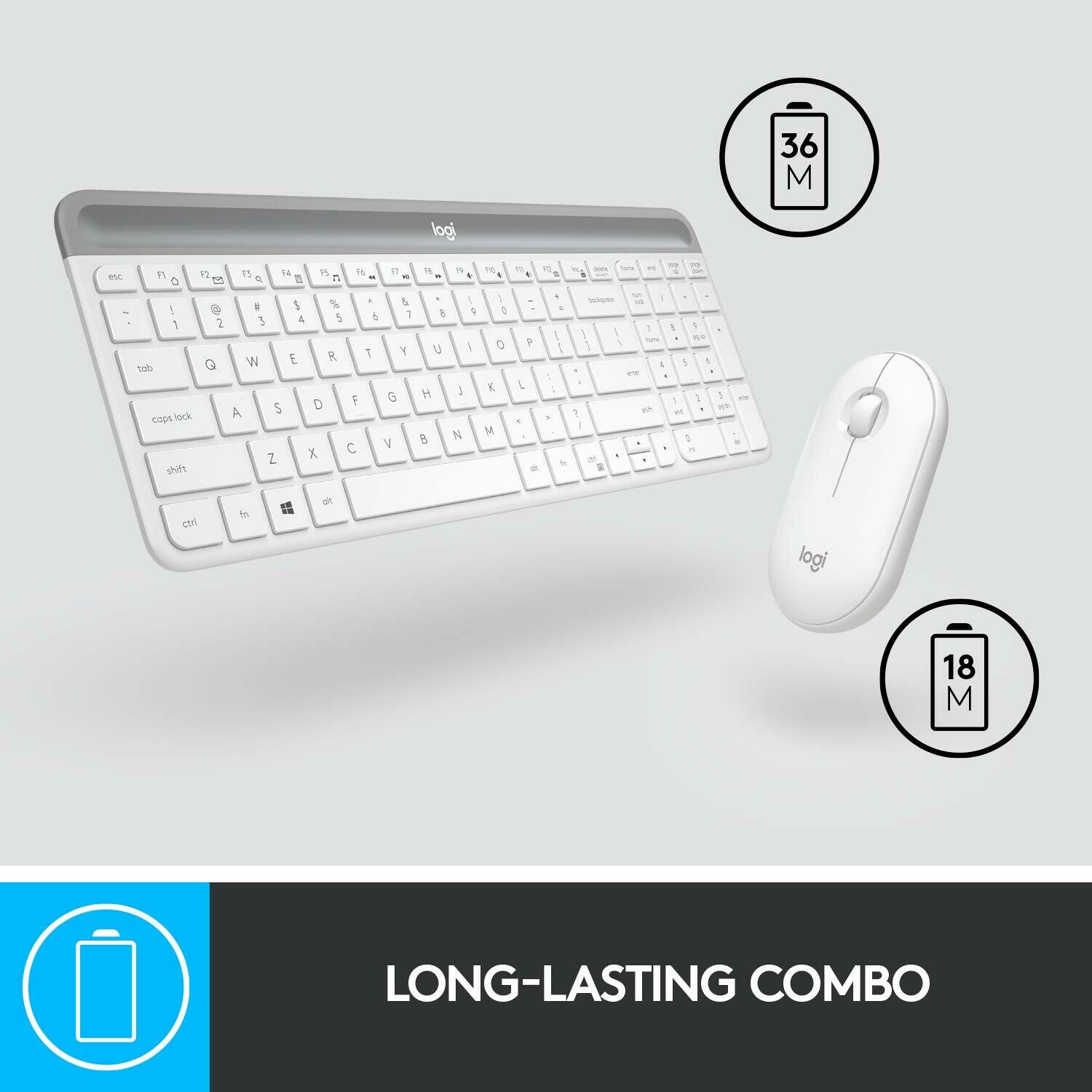 Logitech MK470 Slim Wireless Combo, Off White Logitech MK470 Slim Wireless Combo, Off White
