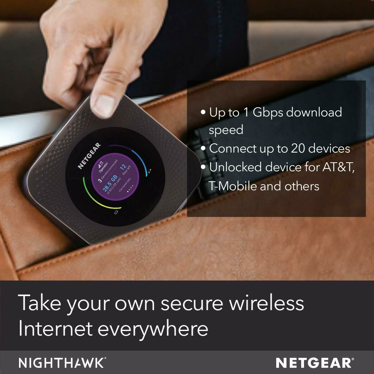 Netgear Nighthawk M1-MR1100 Mobile Hotspot Router, Black Netgear Nighthawk M1-MR1100 Mobile Hotspot Router, Black