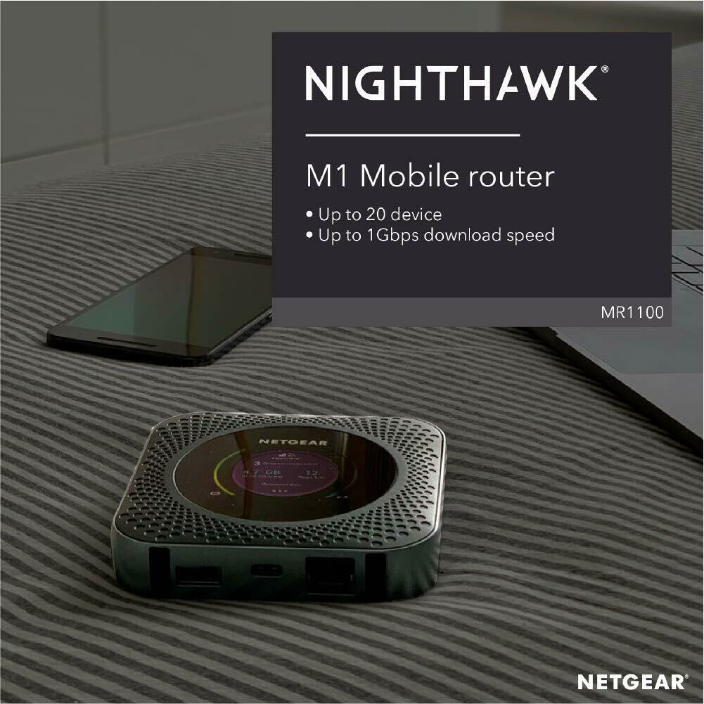 Netgear Nighthawk M1-MR1100 Mobile Hotspot Router, Black Netgear Nighthawk M1-MR1100 Mobile Hotspot Router, Black