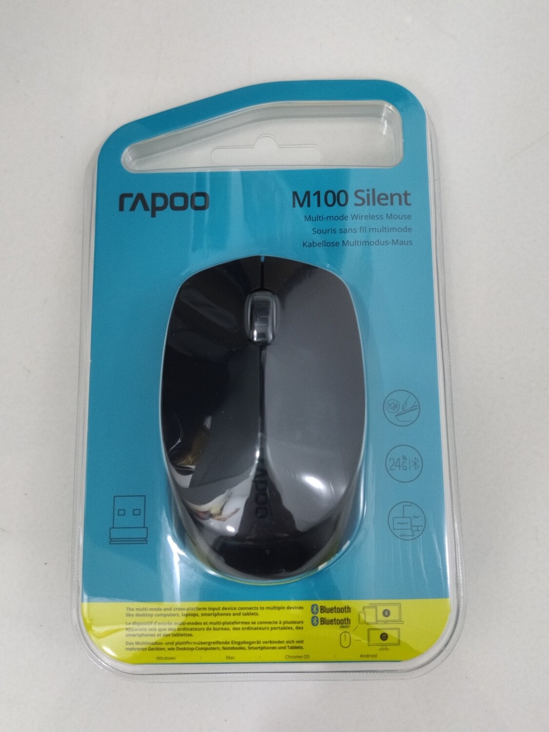 Rapoo M100 Silent Wireless Mouse With Bluetooth, Black