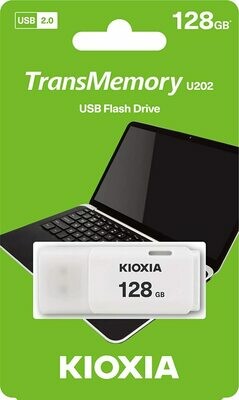 Kioxia U202 128GB USB PenDrive 2.0 White LU202W128GG4 Kioxia U202 128GB USB PenDrive 2.0 White LU202W128GG4
