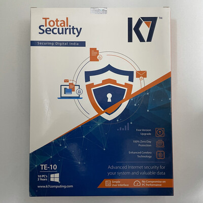 New, 10 User, 3 Year, K7 Total Security