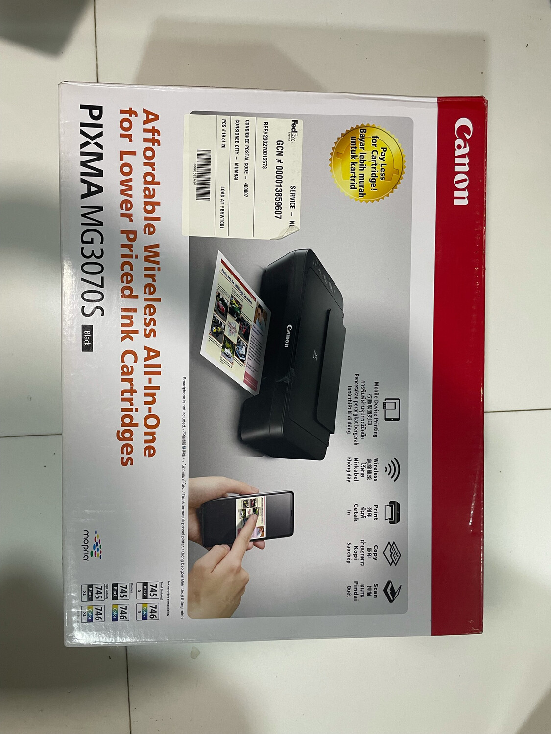 Canon MG3070s Color All in One Inkjet Printer