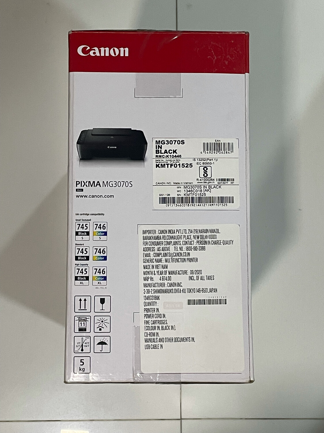 Canon MG3070s Color All in One Inkjet Printer
