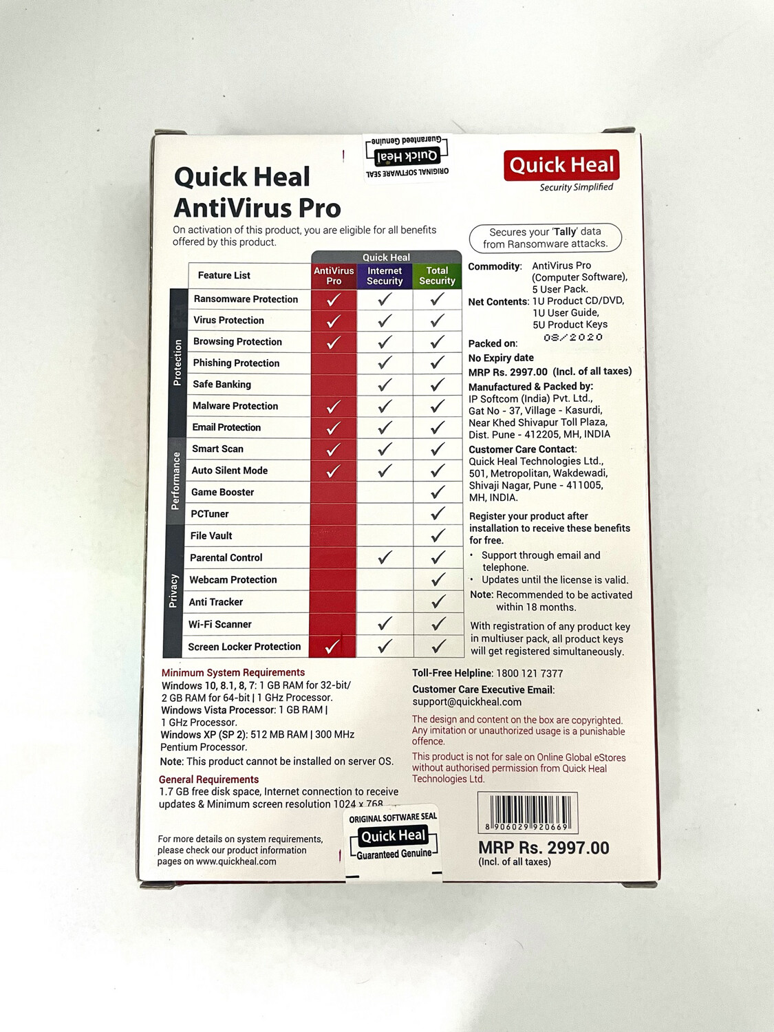 Quick heal antivirus 5 user price