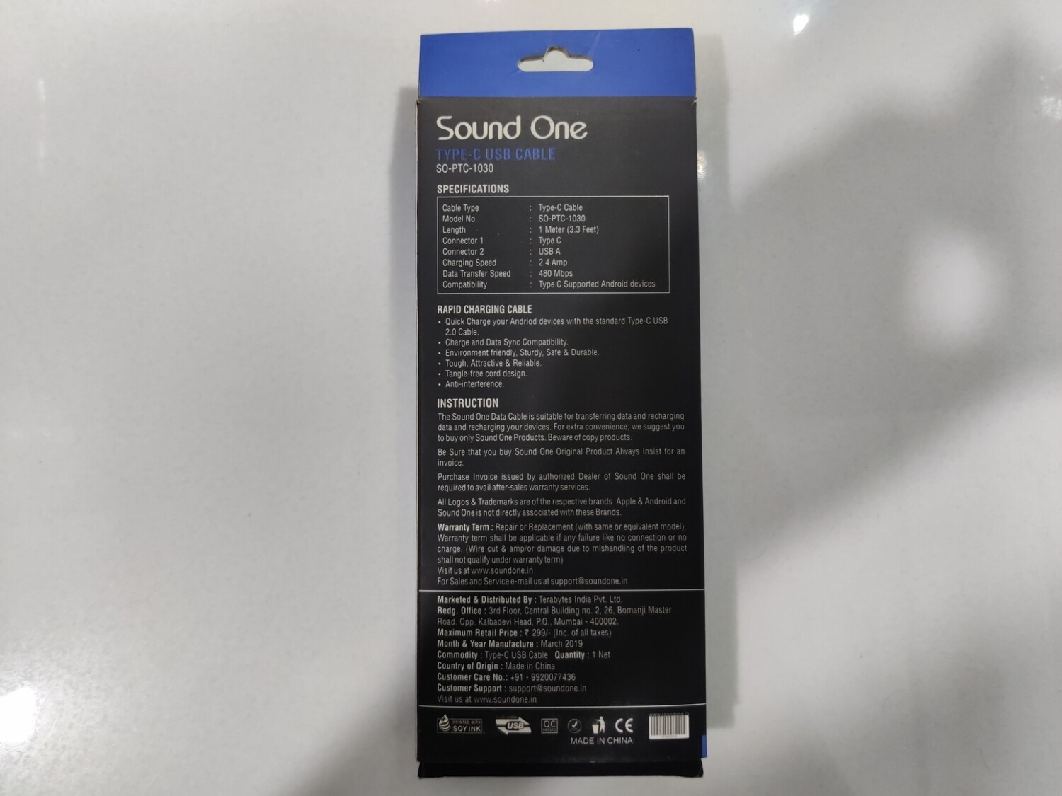 Sound One 1mtr TYPE-C USB Cable Sound One 1mtr TYPE-C USB Cable