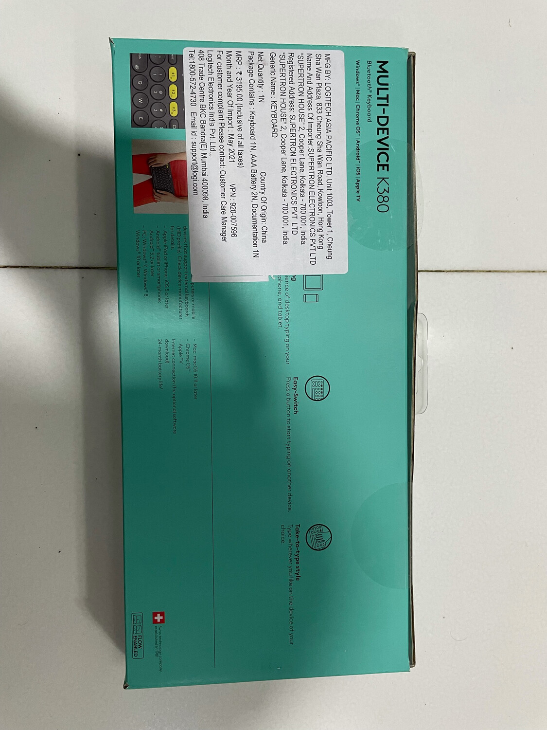 Logitech K380 Multi-Device Bluetooth Keyboard, Black