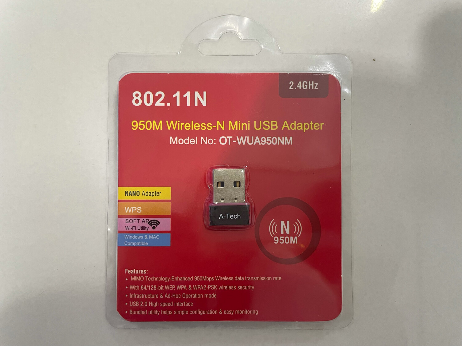 950Mbps Mini WiFi Dongle USB Adapter - Rs.110