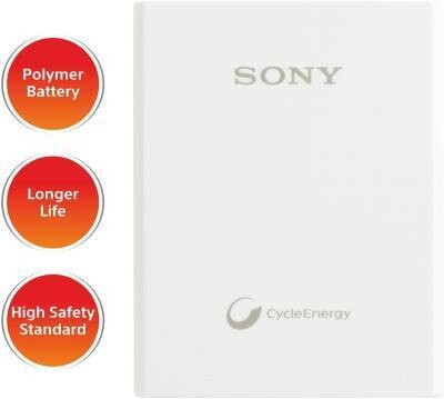 Sony 4700 mAh Li-Polymer Power Bank, White
