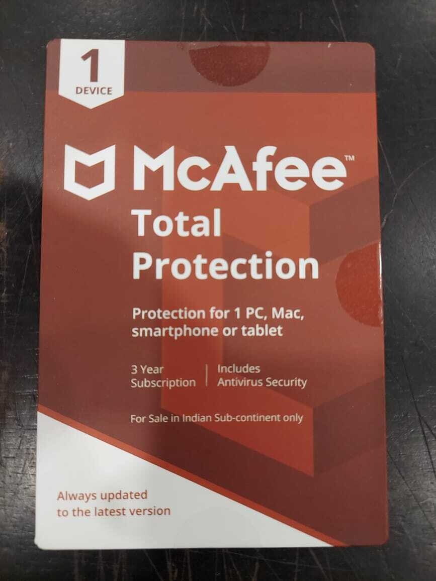 1 User, 3 Year, Mcafee Total Protection – Rs.790 – LT Online Store