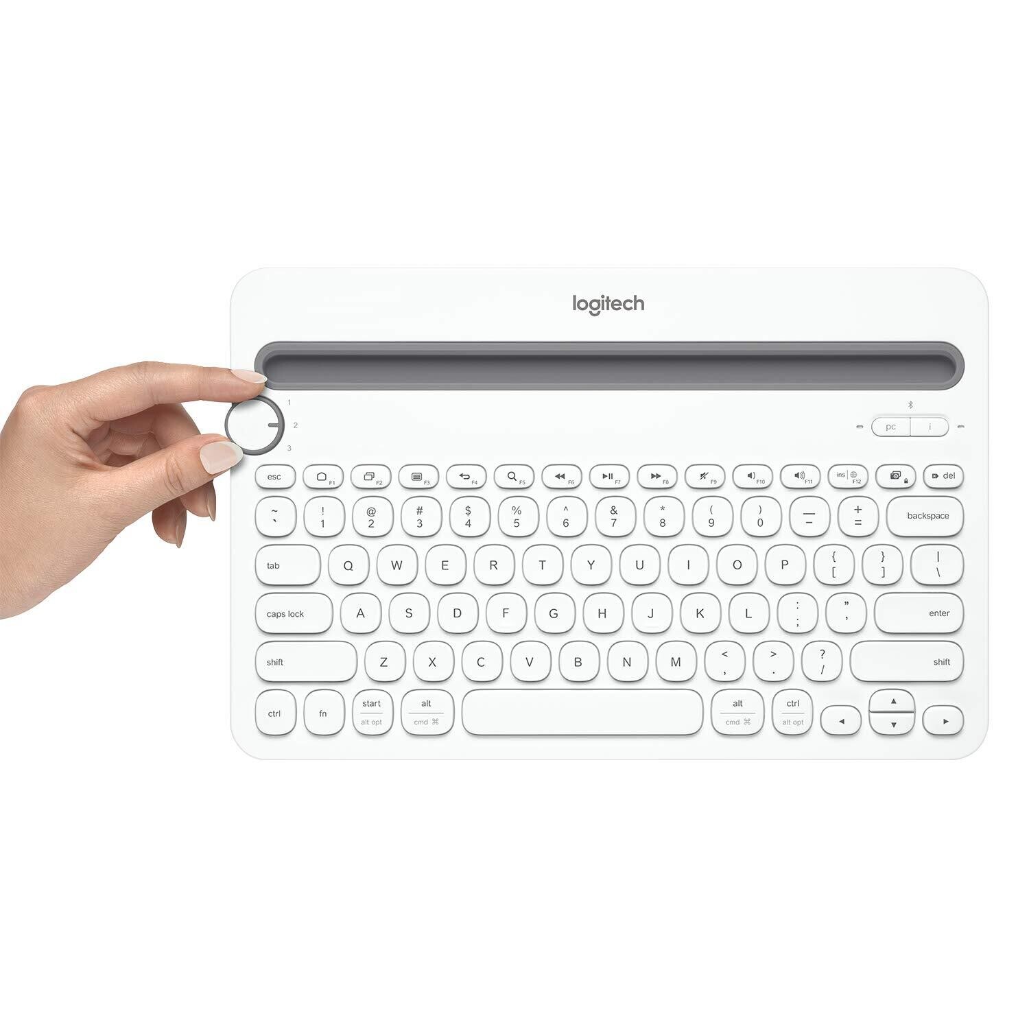 Logitech K480 Wireless Multi-Device Keyboard, White Logitech K480 Wireless Multi-Device Keyboard, White