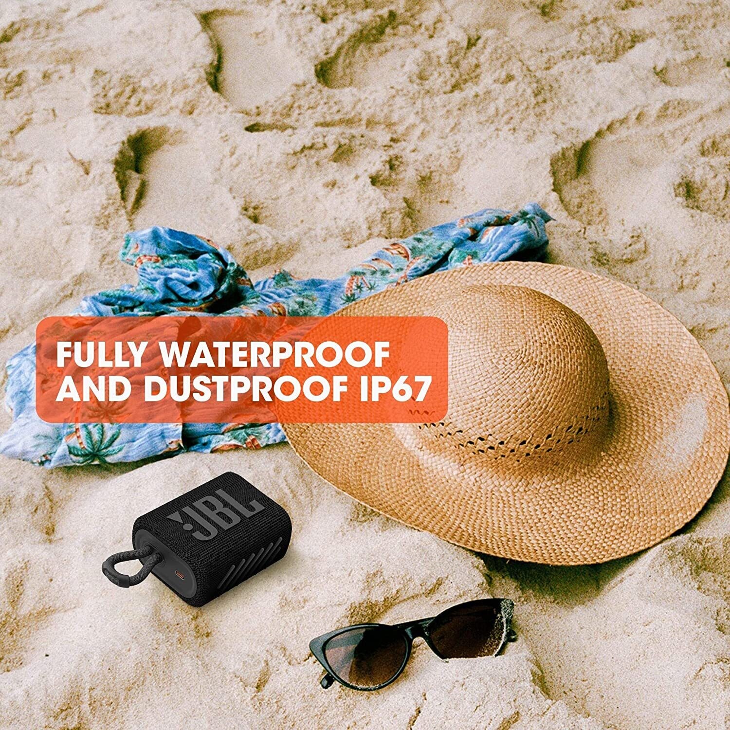 JBL Go 3, Wireless Ultra Portable Bluetooth Speaker,Black