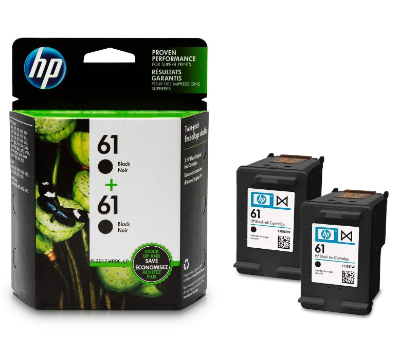 HP 61 Black Ink Cartridge, Twin Pack
