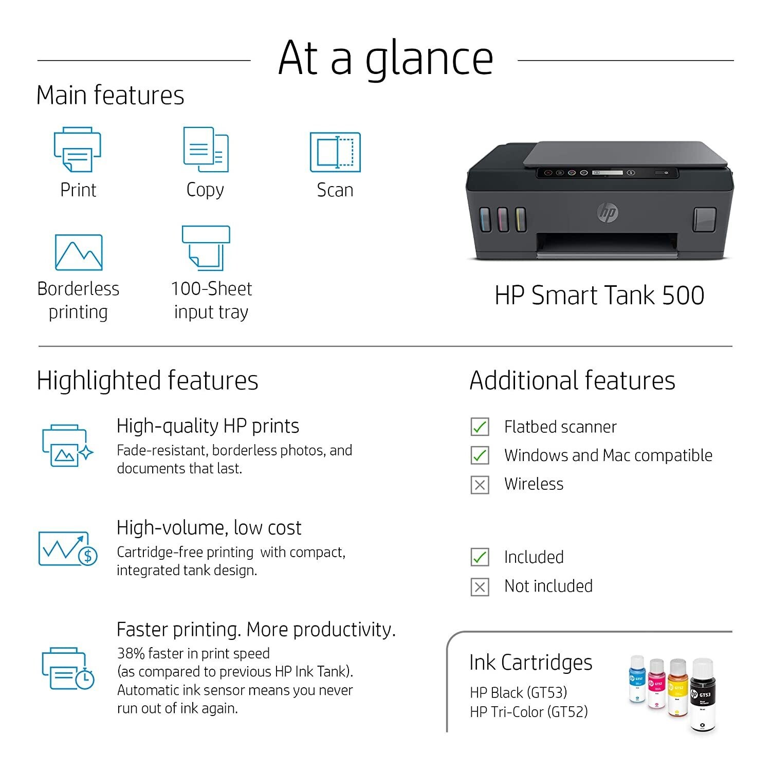 HP Smart Tank 500 All-in-One Printer