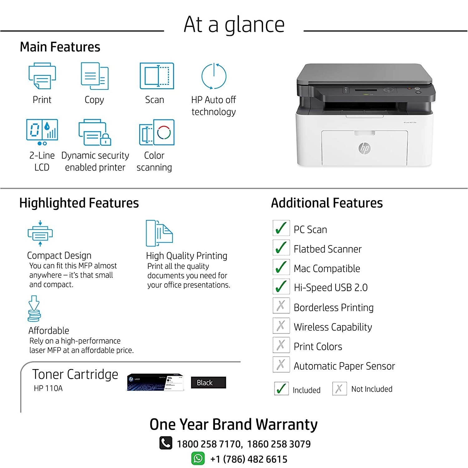 HP MFP 136a Multi-function Monochrome Laser Printer HP MFP 136a Multi-function Monochrome Laser Printer