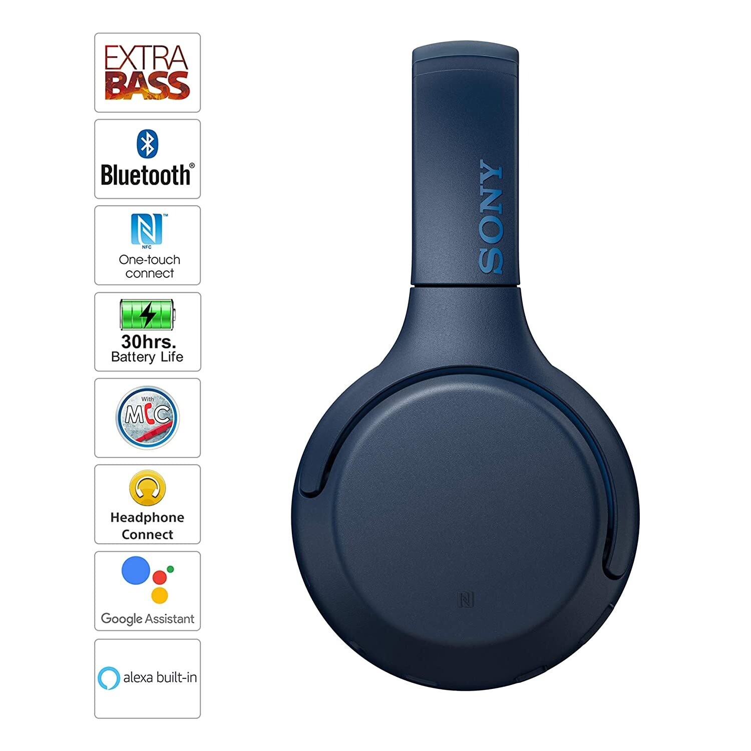 Sony WH-XB700 Wireless Bluetooth Extra Bass Headphones, Blue Sony WH-XB700 Wireless Bluetooth Extra Bass Headphones, Blue