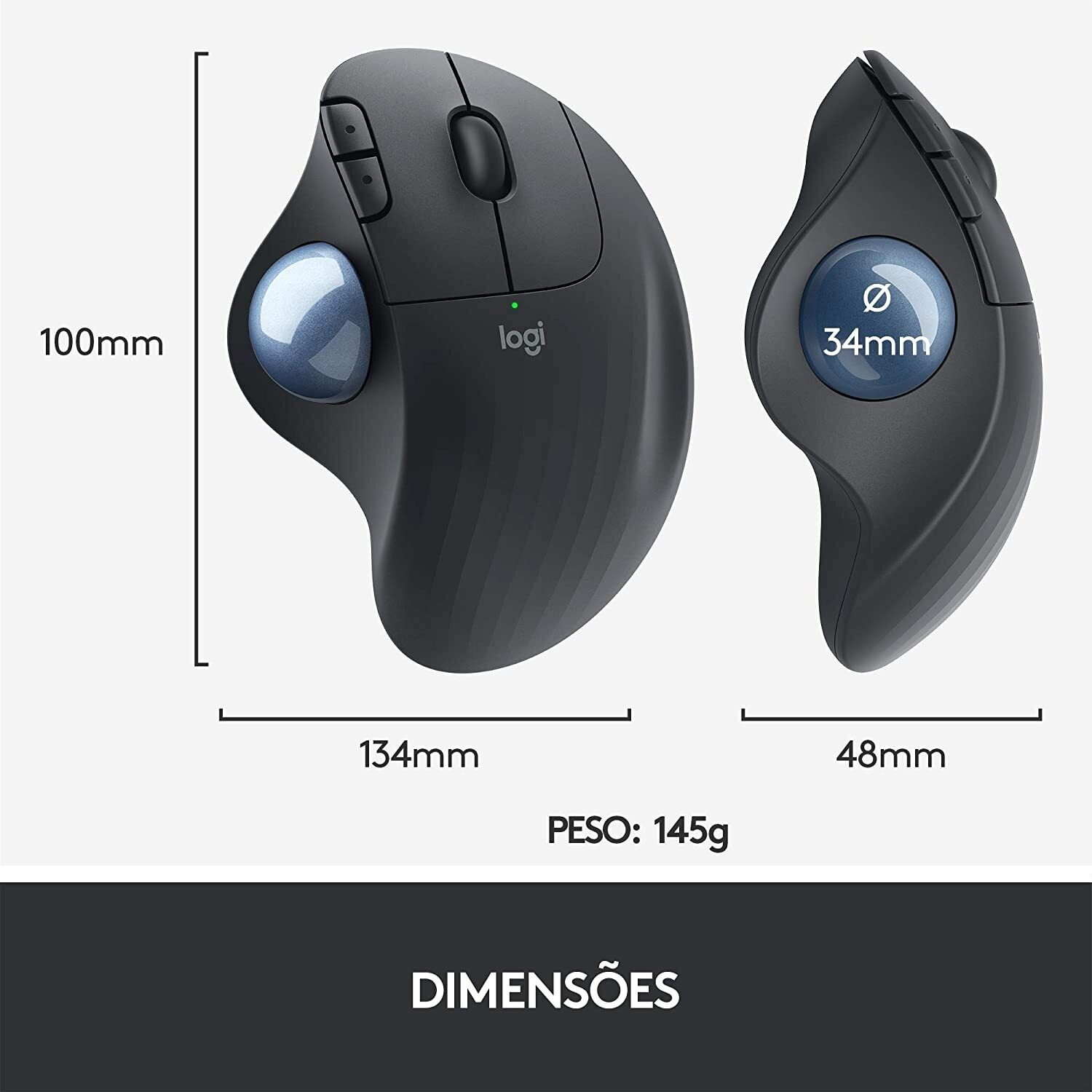 Logitech Ergo M575 Wireless Trackball Mouse, Black Logitech Ergo M575 Wireless Trackball Mouse, Black
