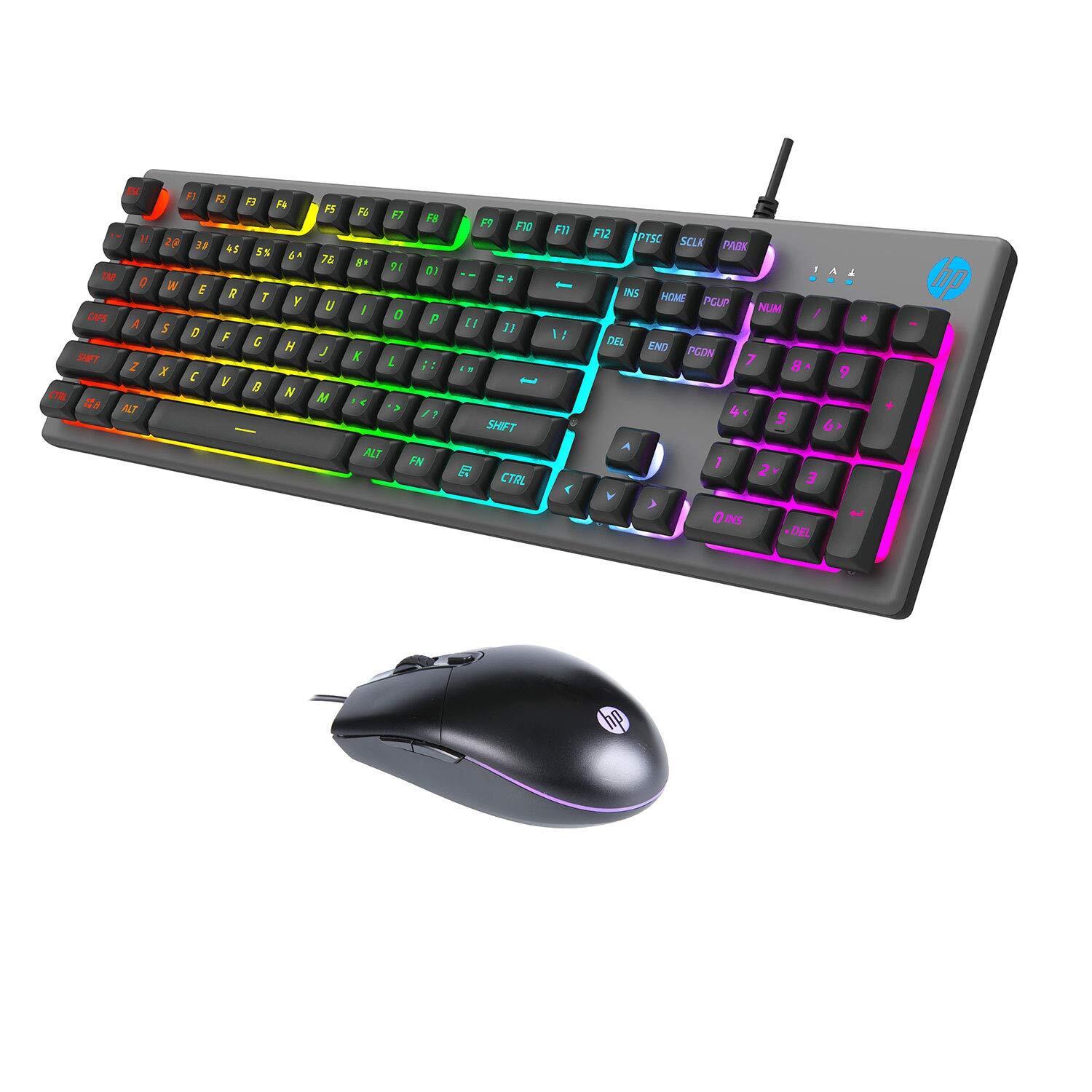 Gaming Mouse and Keyboard Silent 104 Key with Wrist Rest for PC Laptop Breathing LED Backlit Keyboard and Mouse Set GK806 Wire Keyboard and Mouse Combo — Keyboard and Mouse Included 