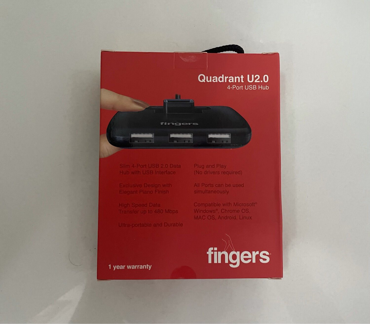 Fingers Quadrant U2.0 4-Port USB Hub