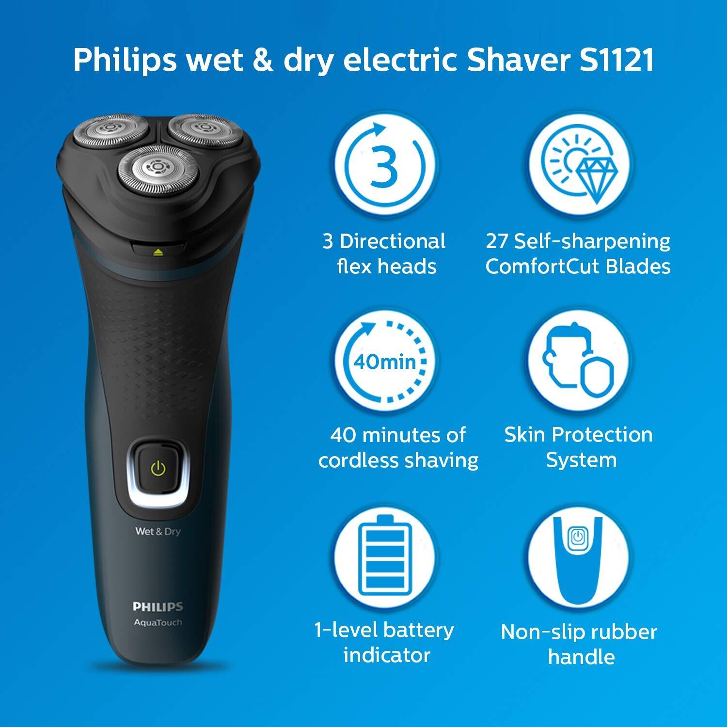 Philips S1121/45 Cordless Electric Shaver