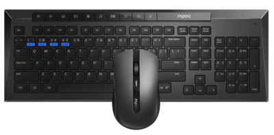Rapoo 8200M Wireless Keyboard Mouse, Black Rapoo 8200M Wireless Keyboard Mouse, Black