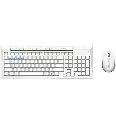 Rapoo 8200M Wireless Keyboard Mouse, White Rapoo 8200M Wireless Keyboard Mouse, White