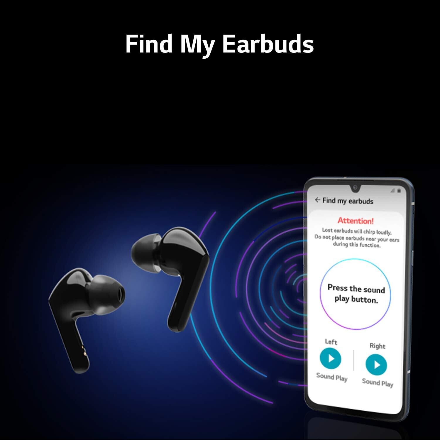 LG Tone Free HBS-FN5U True Wireless Bluetooth Earbuds,Black