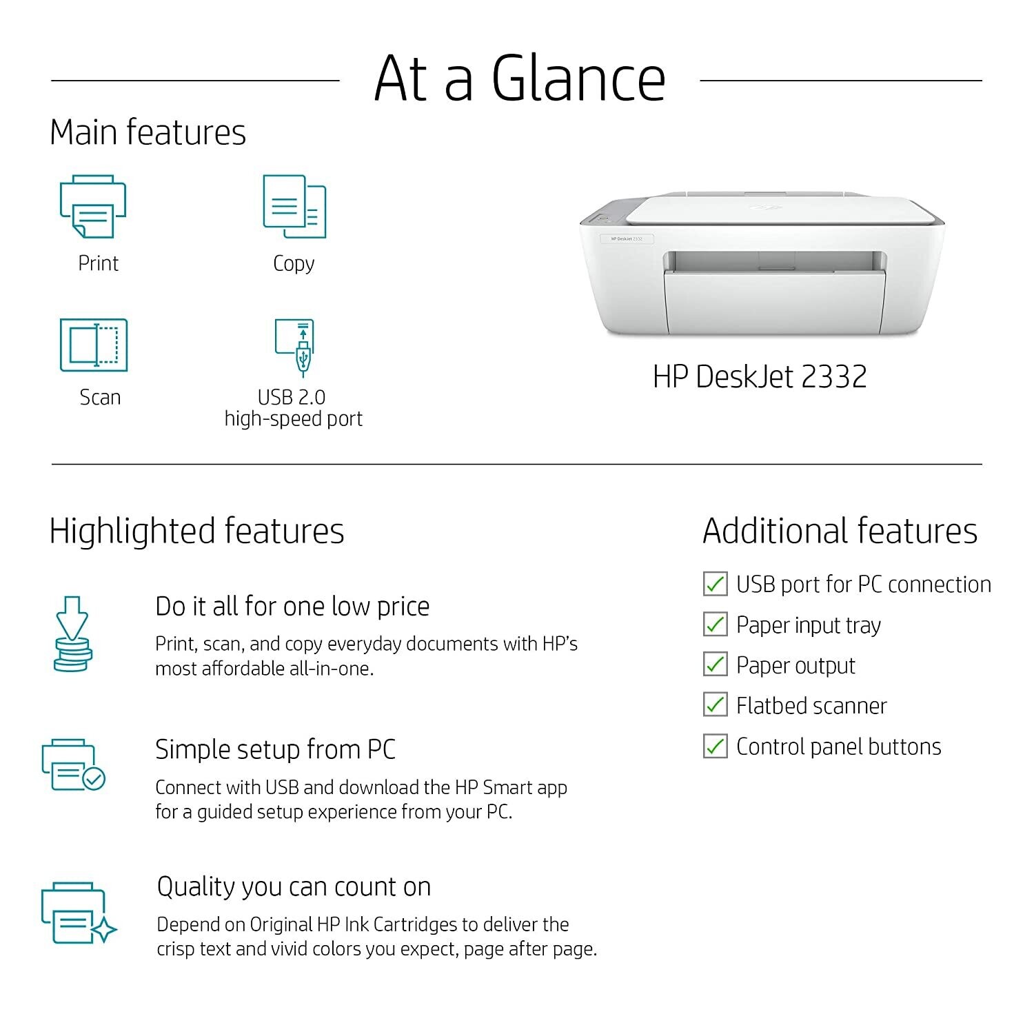 HP DeskJet 2332 Multifunction inkjet Printer