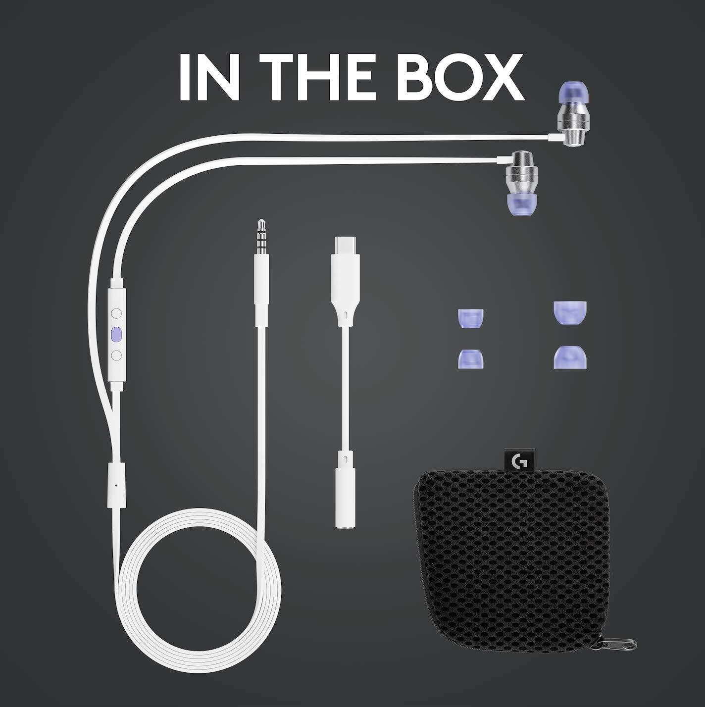 Logitech G333 Gaming Earphones,White