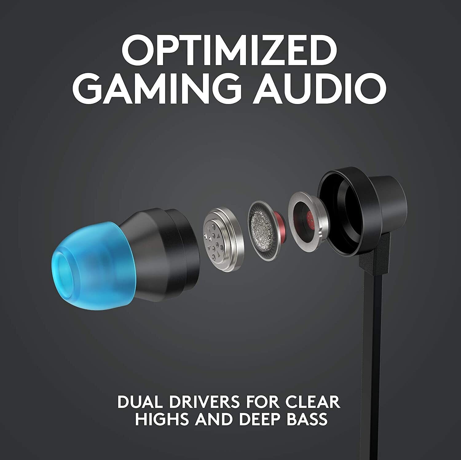 Logitech G333 Gaming Earphones, Black