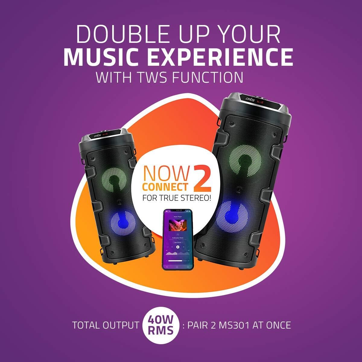 Artis MS301 Wireless Bluetooth Portable Party Speaker