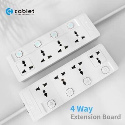 Cablet  4 Universal Socket, 4 Switch and 4.5m Extension Boards