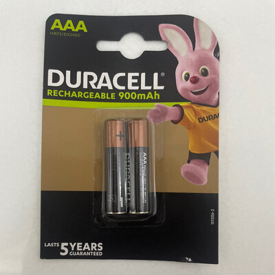 Duracell AAA, 2 Battery, 900mAh, Rechargeable Ultra